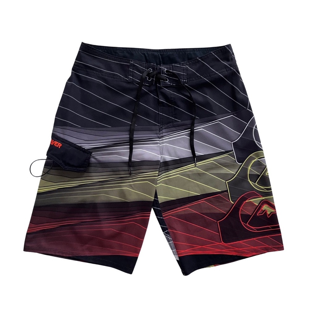Quiksilver | Black, Grey, Orange & Yellow Ombre Print Board Shorts
